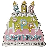 Happy Birthday Cake Crystal Ball Marker & Clip Made with Swarovski Crystal By Navika