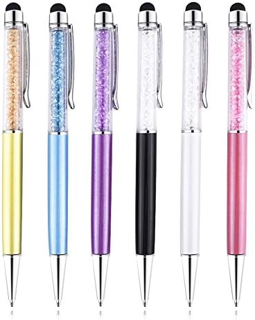 Stylus Pen, CoolingTech 6 Pcs 2 in 1 Stylus Pens for Touch Screens Ballpoint Pen &amp; Capacitive Stylus fine tip Universal Stylus For iPad, iPhone, iPod, Samsung and Most of Touch Screens Devices