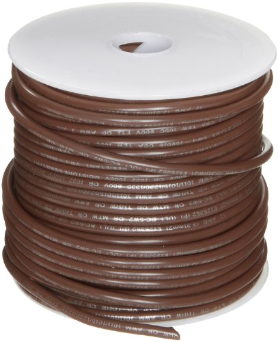 UL1015 Commercial Copper Wire, Bright, Brown, 22 AWG, 0.0253