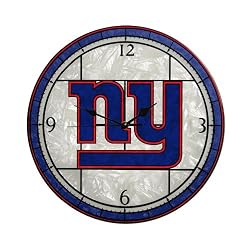 New York Giants 12 Inch Art Glass Clock