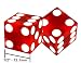 Set of 2 Casino Precision Dice - Red Translucent - 1/2" - 12.7mm