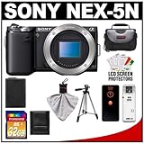 Sony Alpha NEX-5N Digital Camera Body (Black) with 32GB Card + Battery + Tr ....