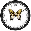Yellow Tiger Swallowtail Butterfly - Butterfly Animal Wall Clock by WatchBuddy Timepieces (Hunter Green Frame)