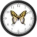 Yellow Tiger Swallowtail Butterfly - Butterfly Animal Wall Clock by WatchBuddy Timepieces (White Frame)