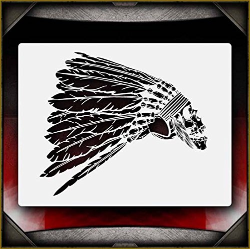 Indian Skull AirSick Airbrush Stencil Template