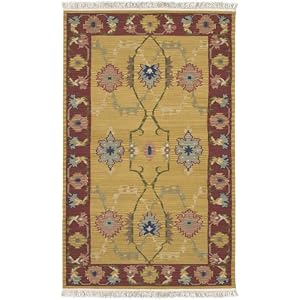 Surya Kilim Gold 8 by 11 Rug, Gold