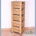 Korb-Kommode mit 5 Schubladen aus Wasserhyazinthe / Rattan-Kommode / Korb-Regal