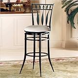 30"H Hudson Swivel Black Finish Metal Pub Bar Stool