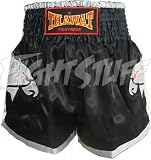 Thawat Black w. Silver Eagle Muay Thai Boxing Shorts, XXL