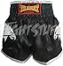 Thawat Black w. Silver Eagle Muay Thai Boxing Shorts, M