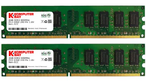 KOMPUTERBAY 8GB ( 2 X 4GB ) DDR2 DIMM (240 PIN) 800Mhz PC2 6400 PC2 6300 8 GB - CL 5 On Sale