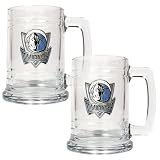 NBA Dallas Mavericks Two Piece 15-Ounce Glass Tankard Set - Primary Logo