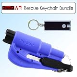 Blue Resqme Keychain Life Saver Tool Blue Bundle with LED Flashlight