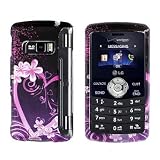 Pink Heart Flower Design Black Snap on Hard Cover Protector Faceplate Skin Case for Verizon Lg Env3 Env 3 Vx9200 Vx-9200 + Belt Clip
