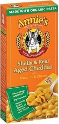 Annie's Homegrown Totally Natural Shells & Real Aged Cheddar Mac & Cheese, 6-Ounce Boxes (Pack of 12)