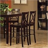 Pub Chair with Chrome Footrest in Dark Espresso [Set of 2]