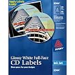 Avery Full-Face CD Labels for Inkjet Printers, Glossy White, 20 Disc Labels and 40 Spine Labels (08944)