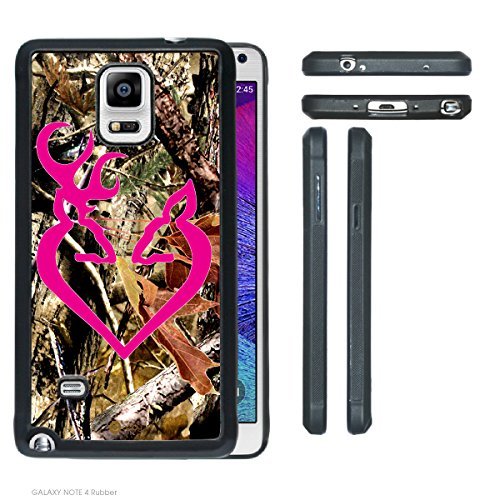 Accy Cases - Real Tree Camo Buck Hot Pink Buck Love Samsung Galaxy Note IV 4 Rubber Silicone TPU Cell Phone Case