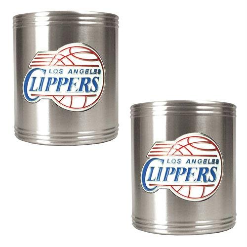 NBA Los Angeles Clippers Two Piece Stainless Steel Can Holder Set - Primary Logo