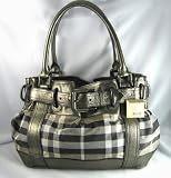 Burberry Handbags (House Check) Large Beaton Nickel Shimmer Bag
