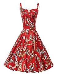 General Print Vintage Backless Cotton Evening Dress/Party Dress 