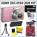 Sony Cybershot DSC-S950/P 10.1 MP Digital Camera in Pink + 2GB Accessory Kit