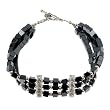 Handmade Black Hematite & Silver Bead Bracelet - Multistrand