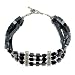 EXP Handmade Black Hematite & Silver Bead Bracelet - Multistrand