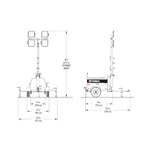 Terex AL4L Fuel Saving Portable LED Light Tower, 6kW Generator Powered, 1080 Watts of Light