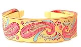 L. Erickson USA Ribbon Headband - Pepper Paisley Yellow/Pink