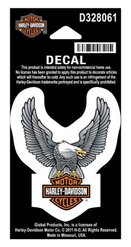 Harley-Davidson Up Wing Eagle Decal Silver XS Size Sticker D328061