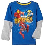 Marvel Boys 2-7 Heroes 2-Fer Tee, Blue, 3T