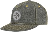NFL Men's Pittsburgh Steelers End Zone Flat Visor Flex Hat - Tw83Z (Dark Grey, Large/X-Large)