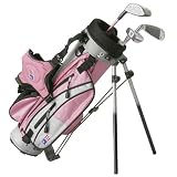 US Kids 2008 Ultralight Pink Series Junior Golf Club Set, 3-Club Golf Stand Bag Set, Right-handed