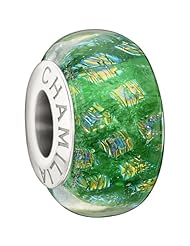 Authentic Chamilia Murano Glass Charm Opulence Collection "Green" 2410-0008