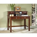 Home Styles Furniture Hanover Wood Student Writing Desk with Hutch in Cherry