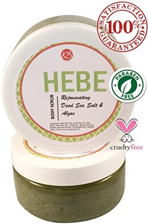 Dead Sea Salt Body Scrub - Skin Hydration, Exfoliation, and Moisturizing with Organic Algae - Smooth Rough Skin & Soften Dry Skin with Natural Dead Sea Salt Minerals, Shea Butter, Jojoba, and Organic Spirulina. Relieve Symptoms of Eczema and Psoriasis - Lightly Fragranced - No Parabens - Made in USA