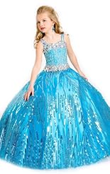 Girls Crystal Beaded Crystals Lace Applique Chiffon/Taffeta/Tulle Evening Dress/Flower-Girl Dress 