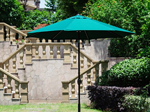 Abba Patio 9 Ft Patio Umbrella Sunbrella Fabric Aluminum Market Umbrella With Auto Tilt And Crank Alu 8 Ribs Uv Resistant Sun Proof Water Resistant Wind Resistance Fade Resistance Ideal Durable Outdoor Patio