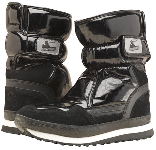 Snowjoggers Womens Sporty Shiny Boot Black