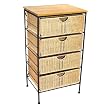 4-Drawer Wicker Cabinet - Natural