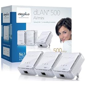 Devolo dLAN 500 AVmini (IEEE 1901/ Hplug AV) Network Kit - (3x plugs)