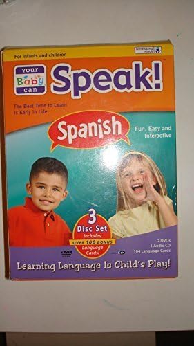 Your Baby Can Speak Spanish 3 disc Set (2 DVDs 1 CD &amp; 104 language cards) by Your baby Can