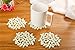 Dulce Cocina Absorbent Coasters - Save Your Table From Damages Without Losing Your Style, Felt Drink Coaster Set of 6 In Ivory Tree Pattern