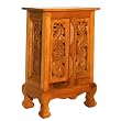 Handmade Asian Furniture - 24" Chinese Dragon Storage Cabinet / Nightstand - Natural Finish