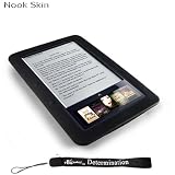 Kroo Nook Electronic Book Reader Slim Silicone Skin Case (Black) + Includes a 4-Inch eBigvalue Determination Hand Strap