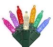 Set of 35 LED Multi M5 Mini Christmas Lights - Green Wire