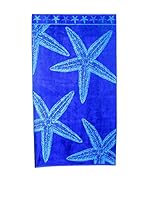 Flor De Algodón Toalla Playa Lux Mod 21 (Azul)