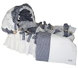 Pique and Navy Gingham Moses Basket