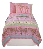 Girls Pink Ponies Full Size Reversible Bed in a Bag